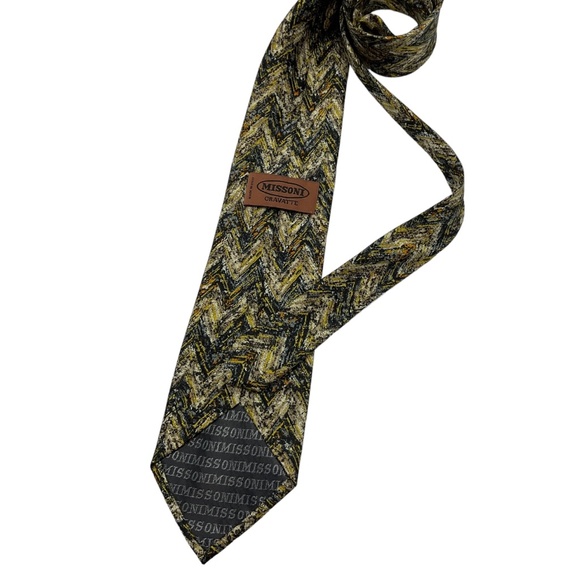 MISSONI Multicolor Geometric Silk LUXURY Tie ITALY - Picture 2 of 4